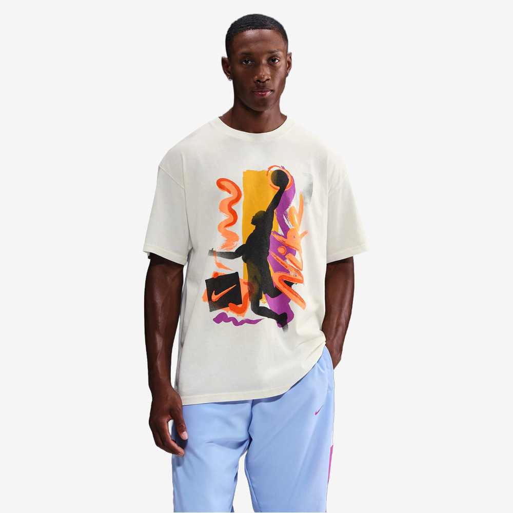 Colorful Basketball T-Shirt, Coconut Milk#110972