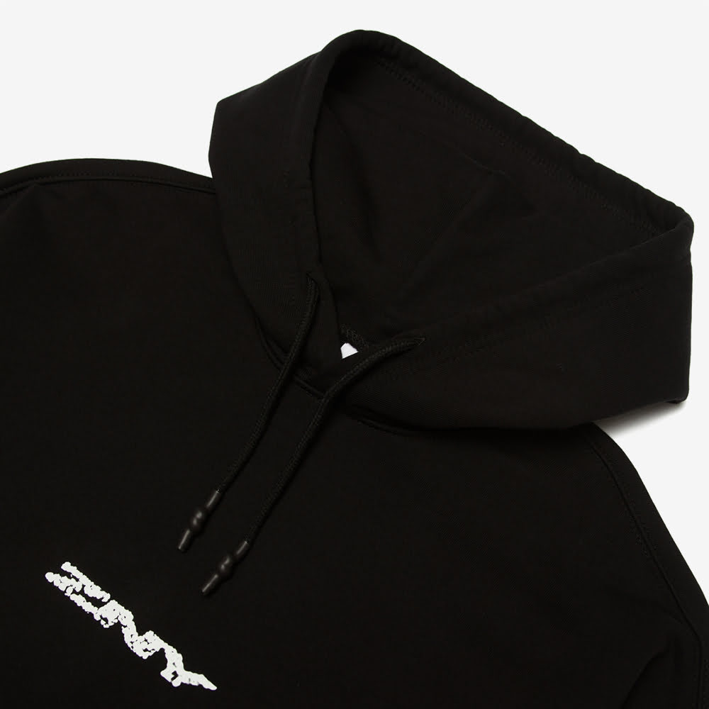 Aged Logo Hoodie, Black/White#93093