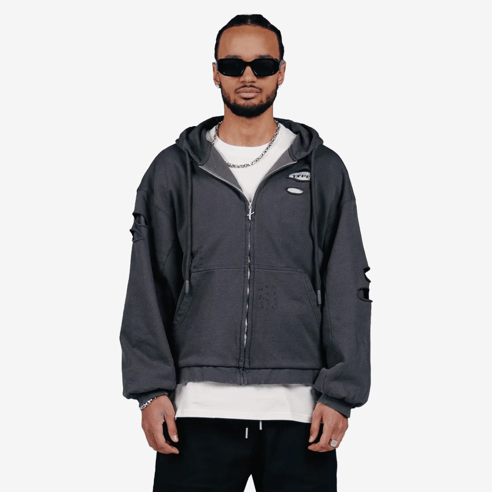 "Armor" Full-Zip Hoodie, Gray