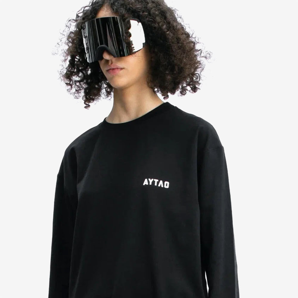 Black Basic Longsleeve, Black/White#85726