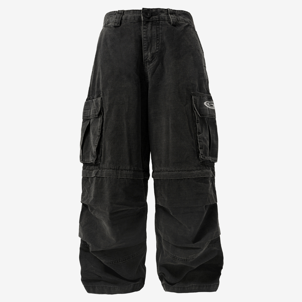 BLACK OPS Cargo Jeans, Black/White#113004