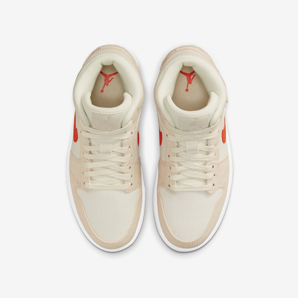 Wmns AJ 1 Mid SE, Sail/Orange-Orange Quartz-White#76682