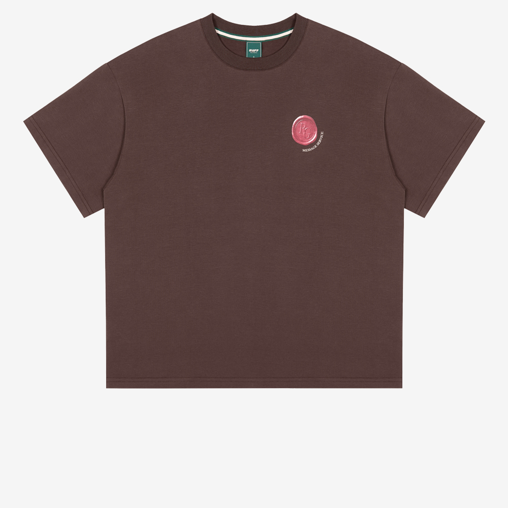 Message Service T-Shirt, Brown#113247