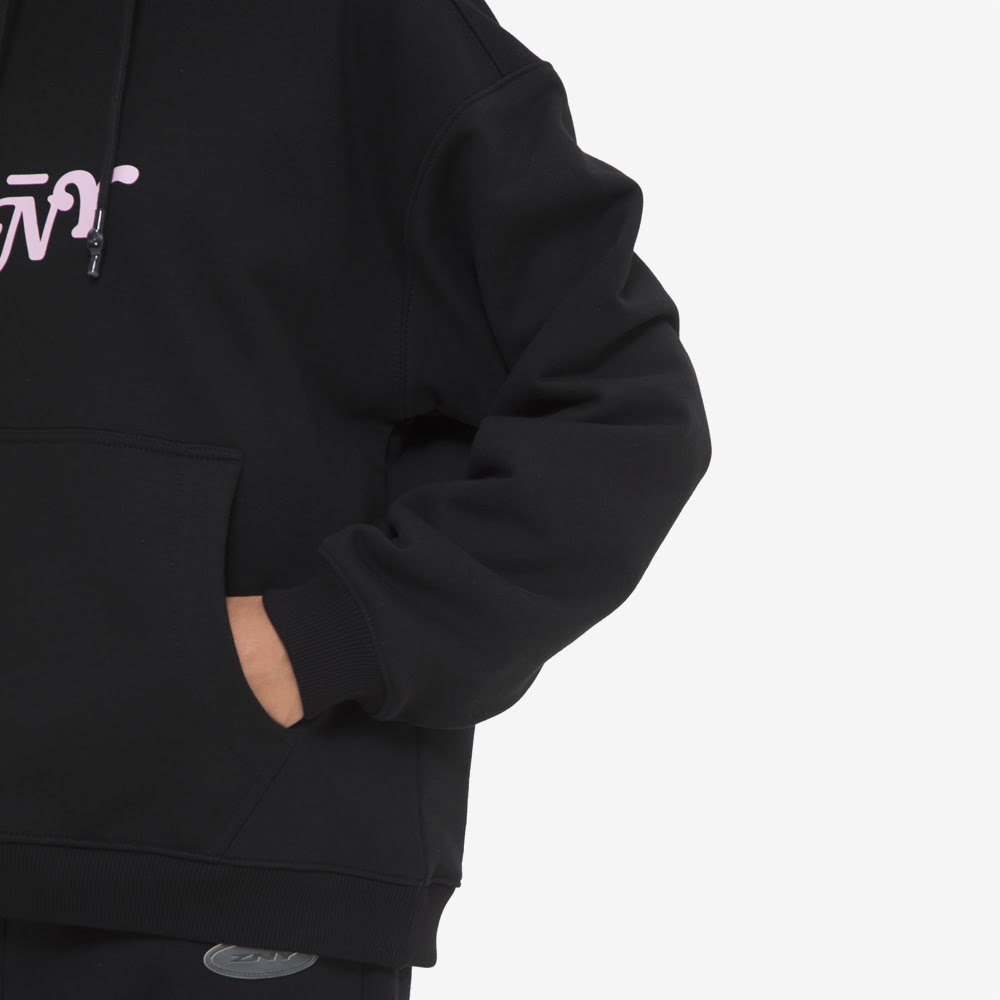 Pink Logo Hoodie, Black/Pink#88627