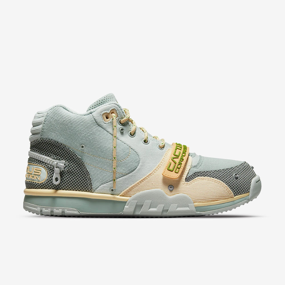 Air Trainer 1 x Travis Scott, Grey Haze/Olive Aura-Canvas#83602