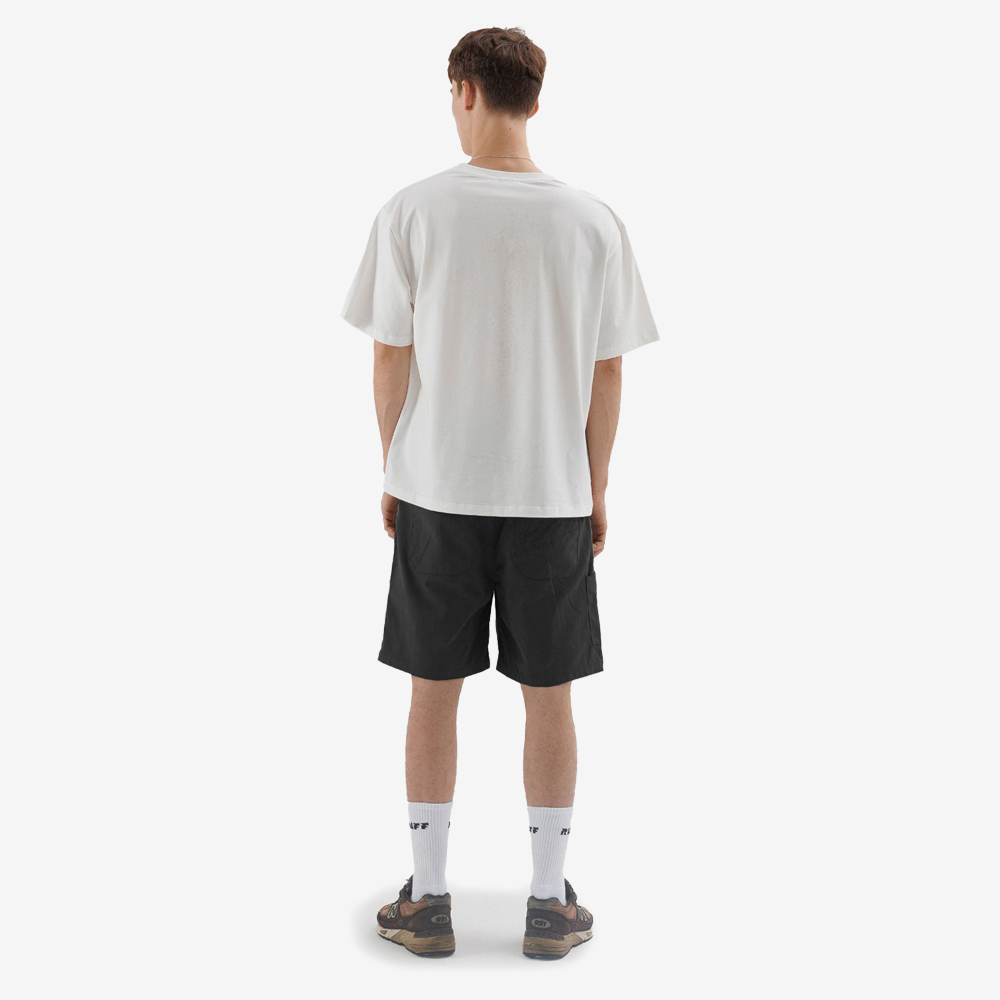 Cargo Embroidered Cursive Shorts, Black#112047