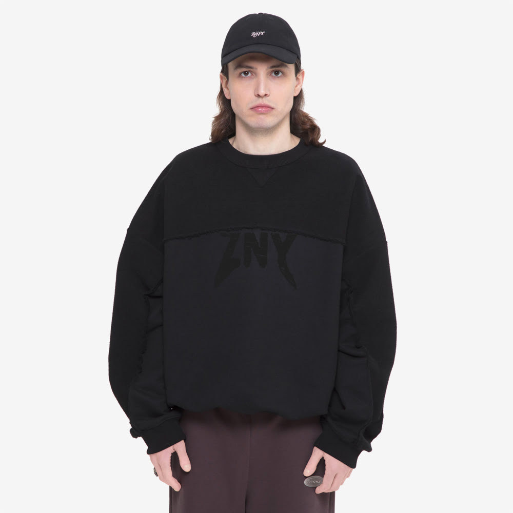 Double Sweatshirt, Black#88665