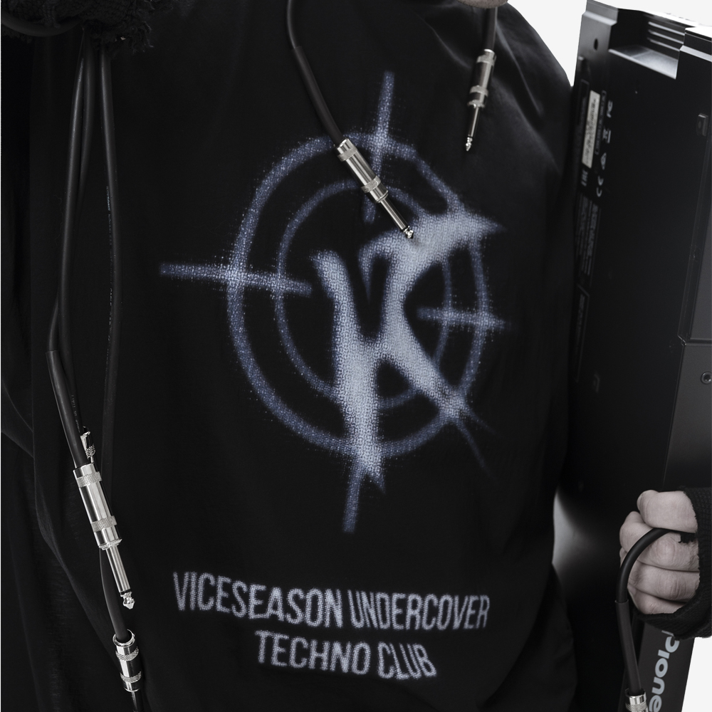 Techno Club Tee, Black/Blue#113035