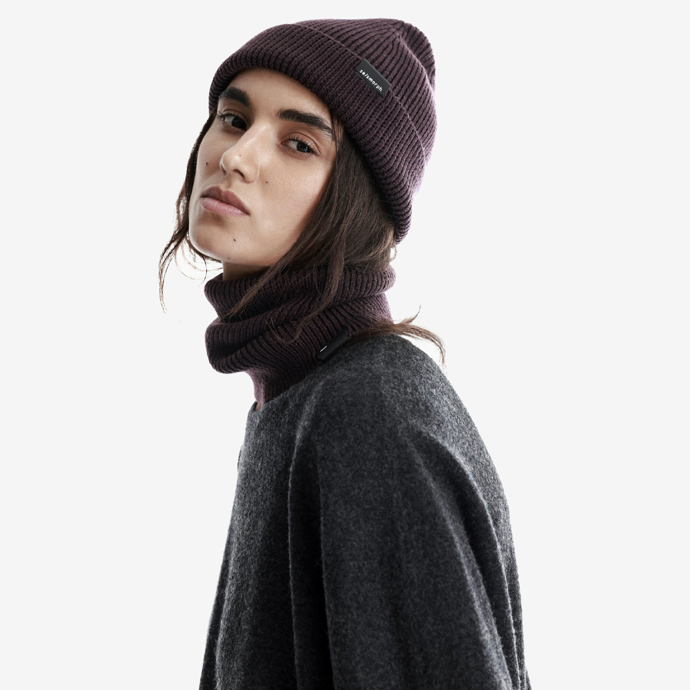 Wool Beanie, Ash/Fig#115729