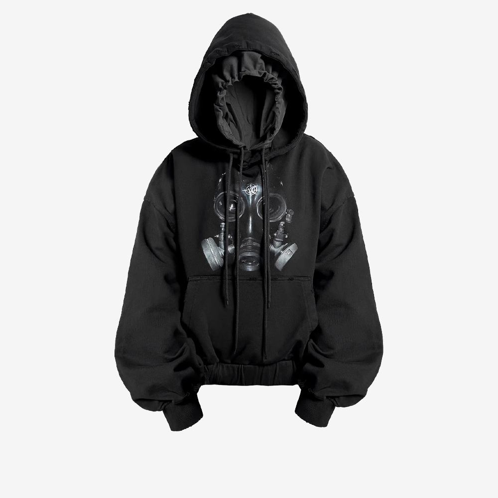 GASMASK Hoodie, Black/Grey#113028
