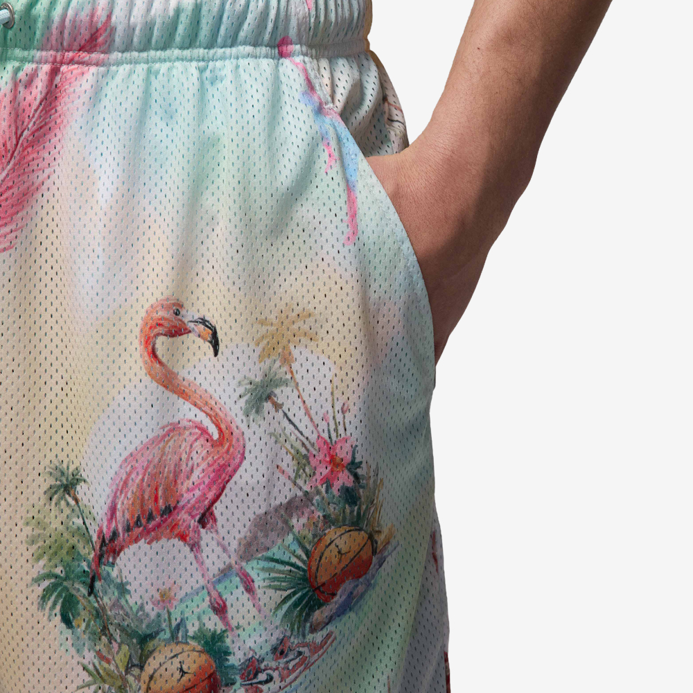 Essentials Printed Mesh Shorts, Sail/Glacier Blue#113459