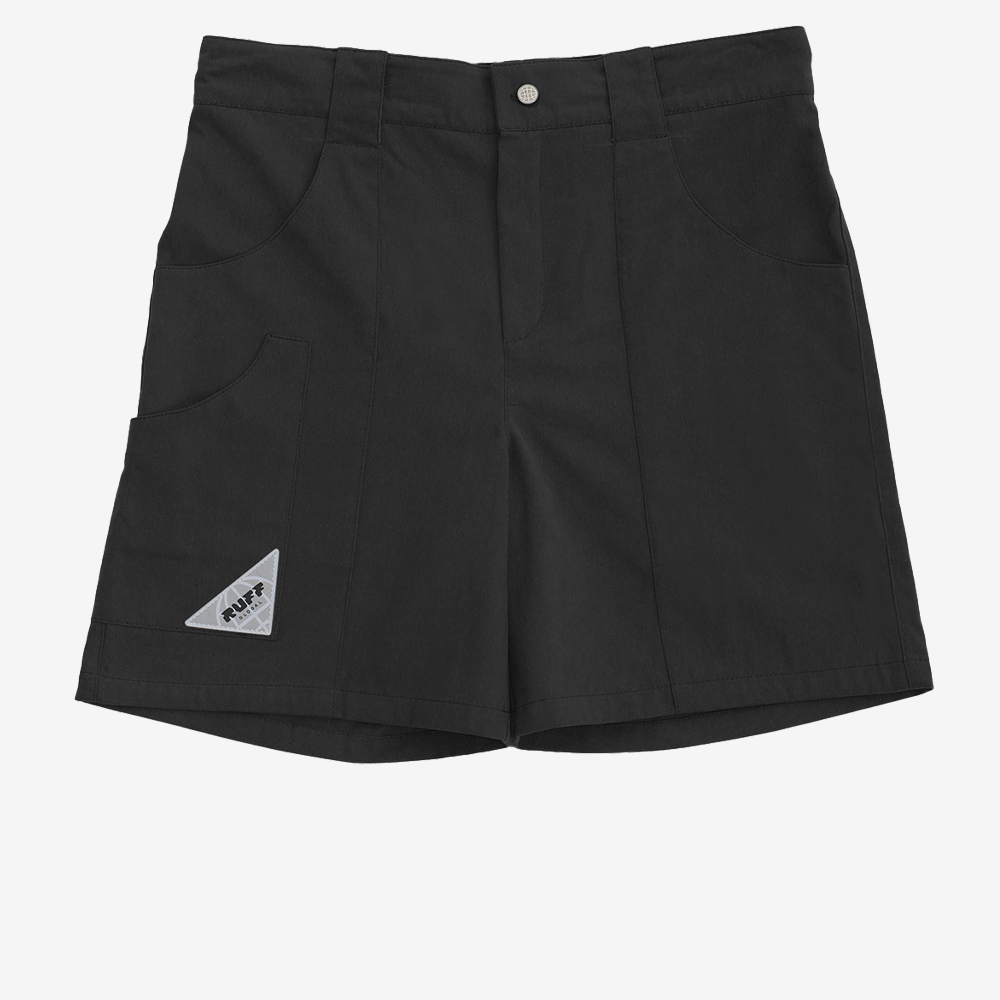 Cargo Embroidered Cursive Shorts, Black#112050