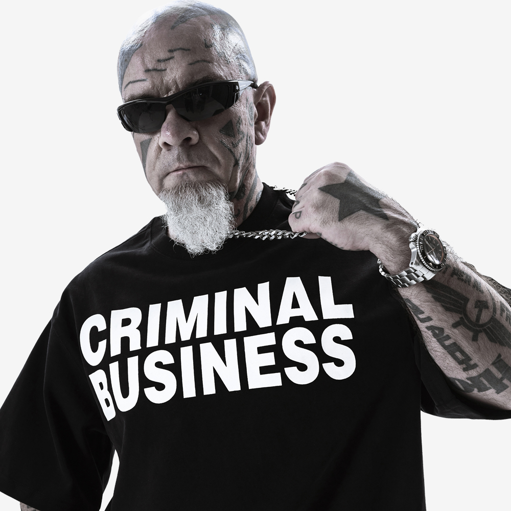 CRIMINAL BUSINESS Tee, Black/White#112969
