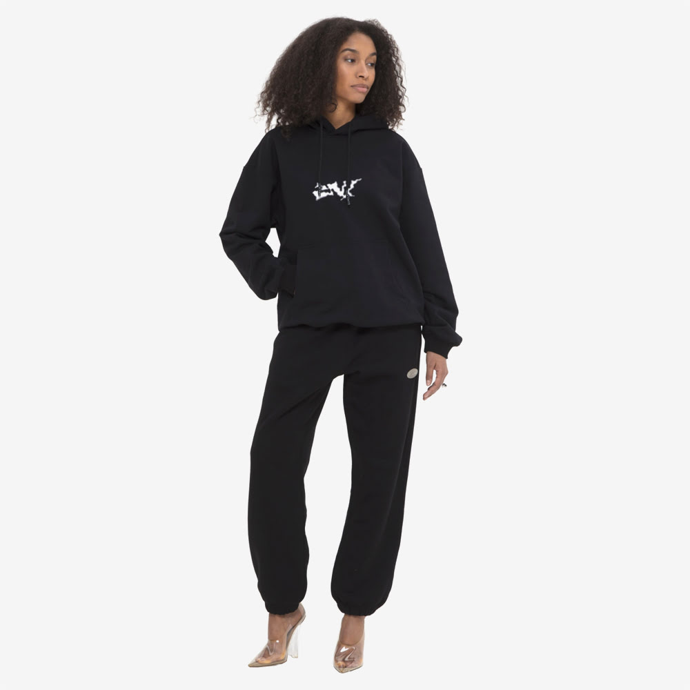 Stain Logo Hoodie, Black#88947