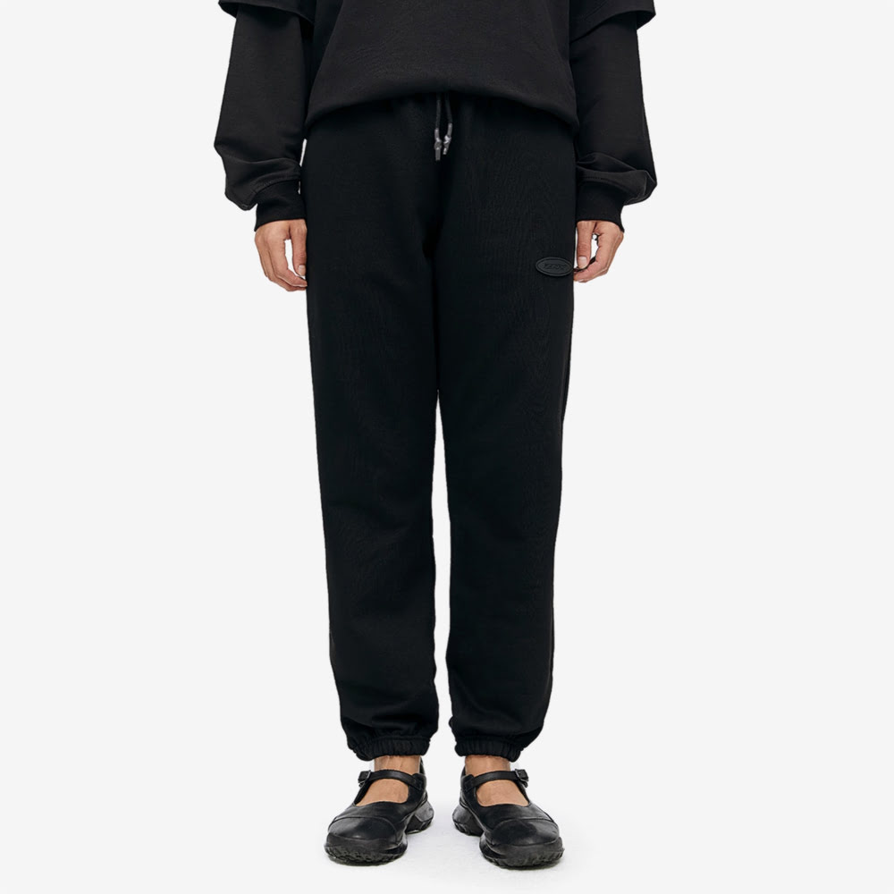 PVC Logo Pants, Black/Black#93052
