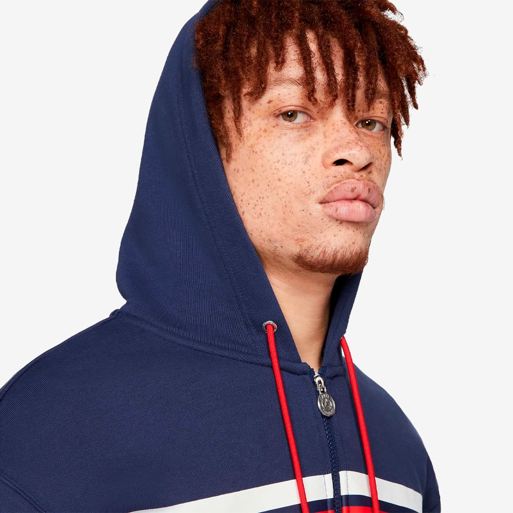PSG Full-Zip Fleece Hoodie, Midnight Navy/White#79402