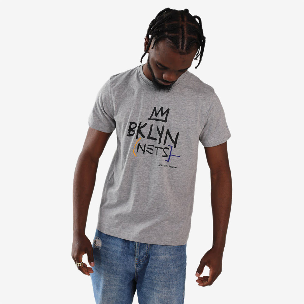 Brooklyn Nets City Edition NBA T-Shirt, Grey/Black#88744