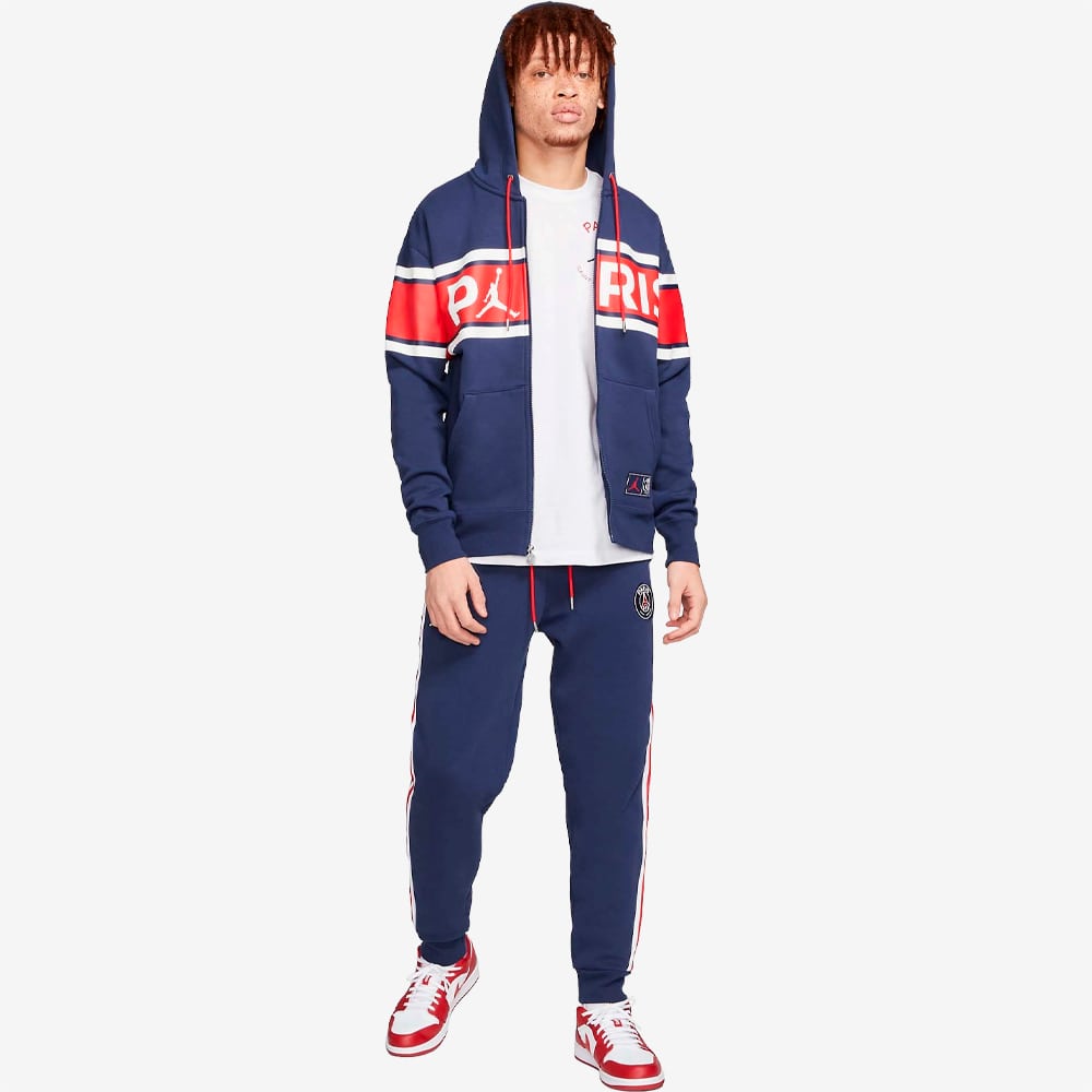 PSG Full-Zip Fleece Hoodie, Midnight Navy/White#79407