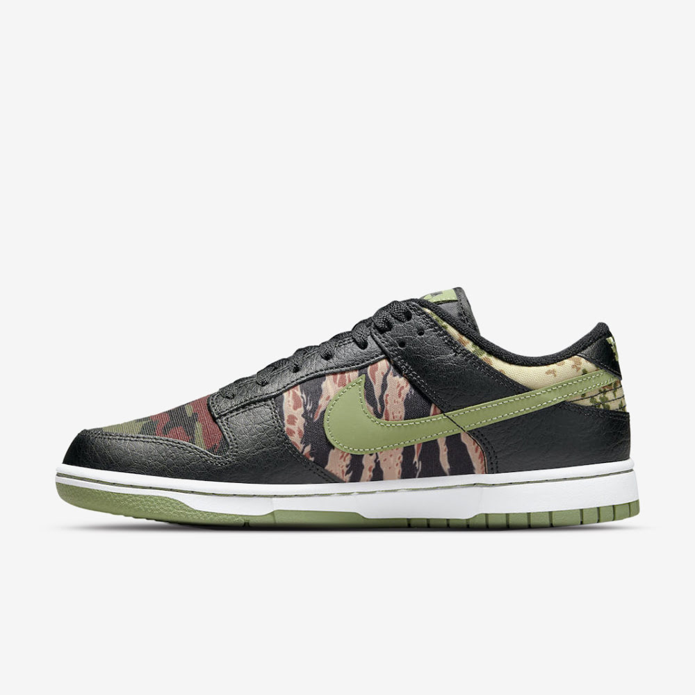 Dunk Low SE, Black/Oil Green-White#84653