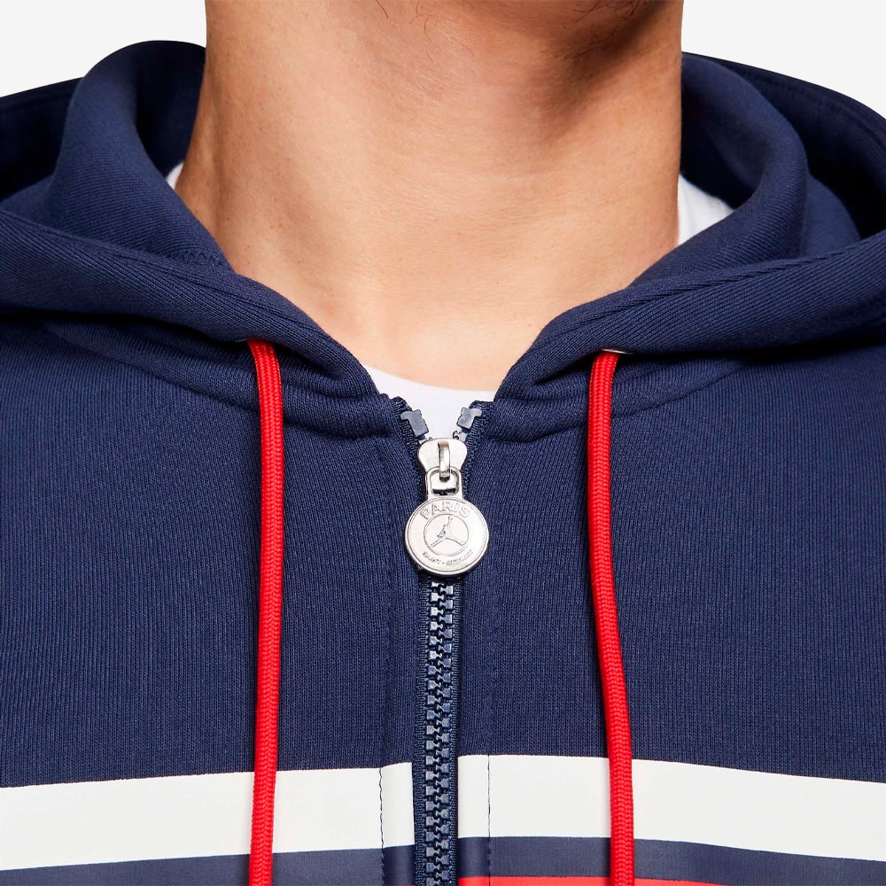 PSG Full-Zip Fleece Hoodie, Midnight Navy/White#79404