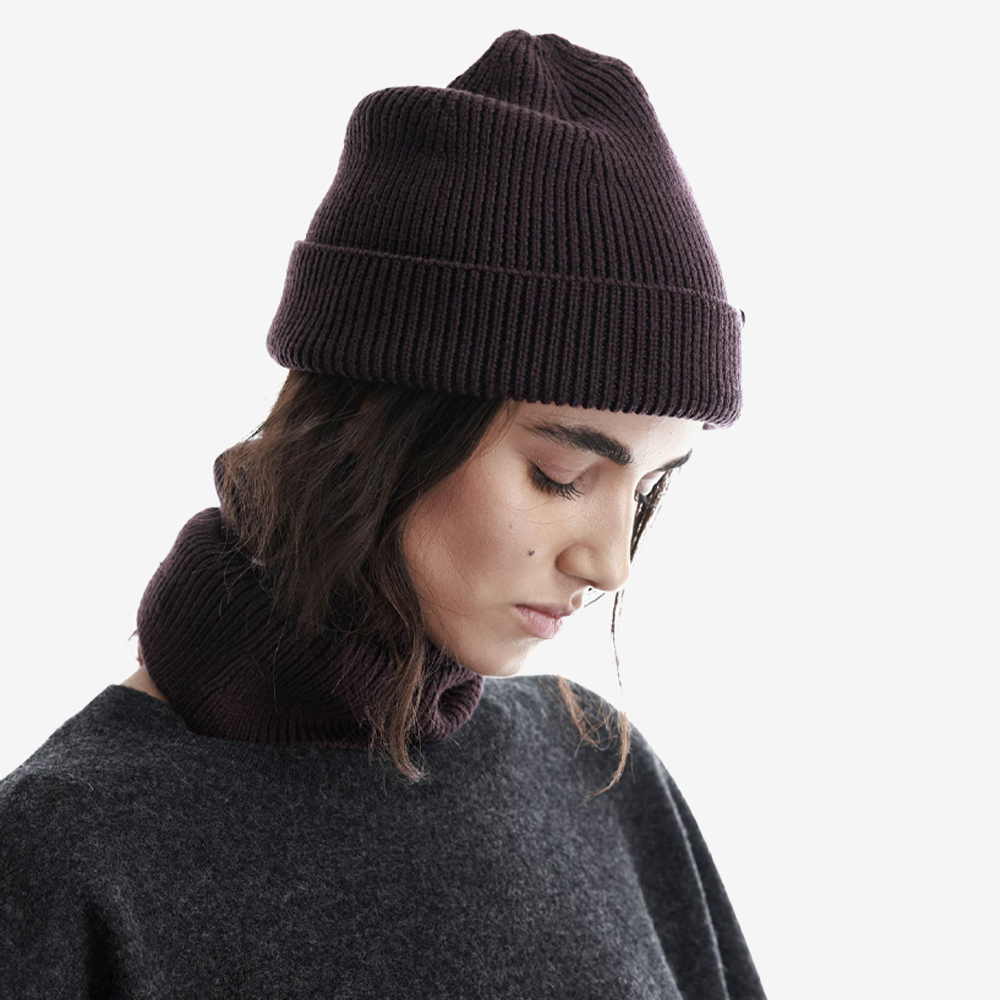 Wool Beanie, Ash/Fig#115728