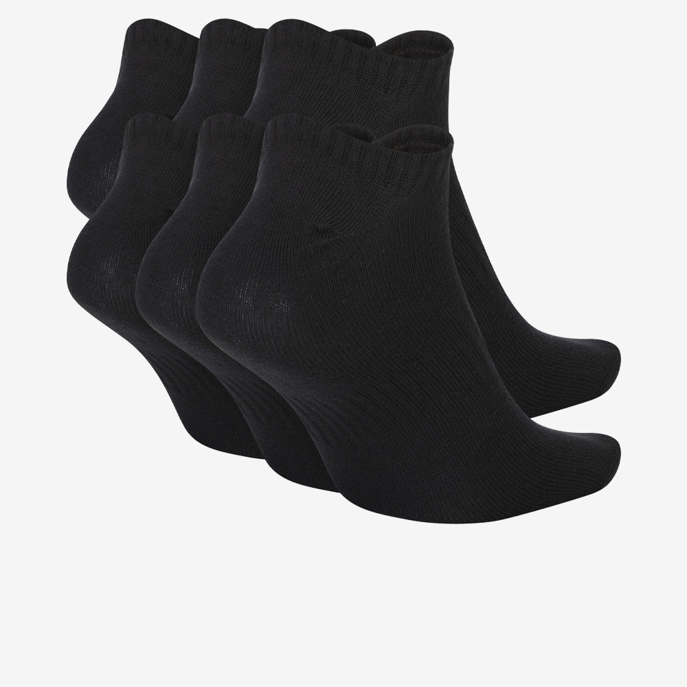 Everyday Lightweight Training No-Show Socks 6Pr, Black/White#112011