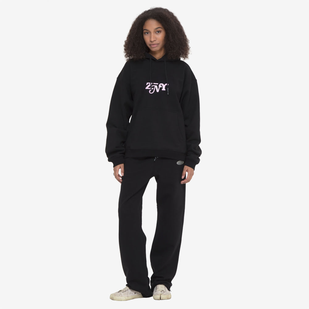 Pink Logo Hoodie, Black/Pink#88625