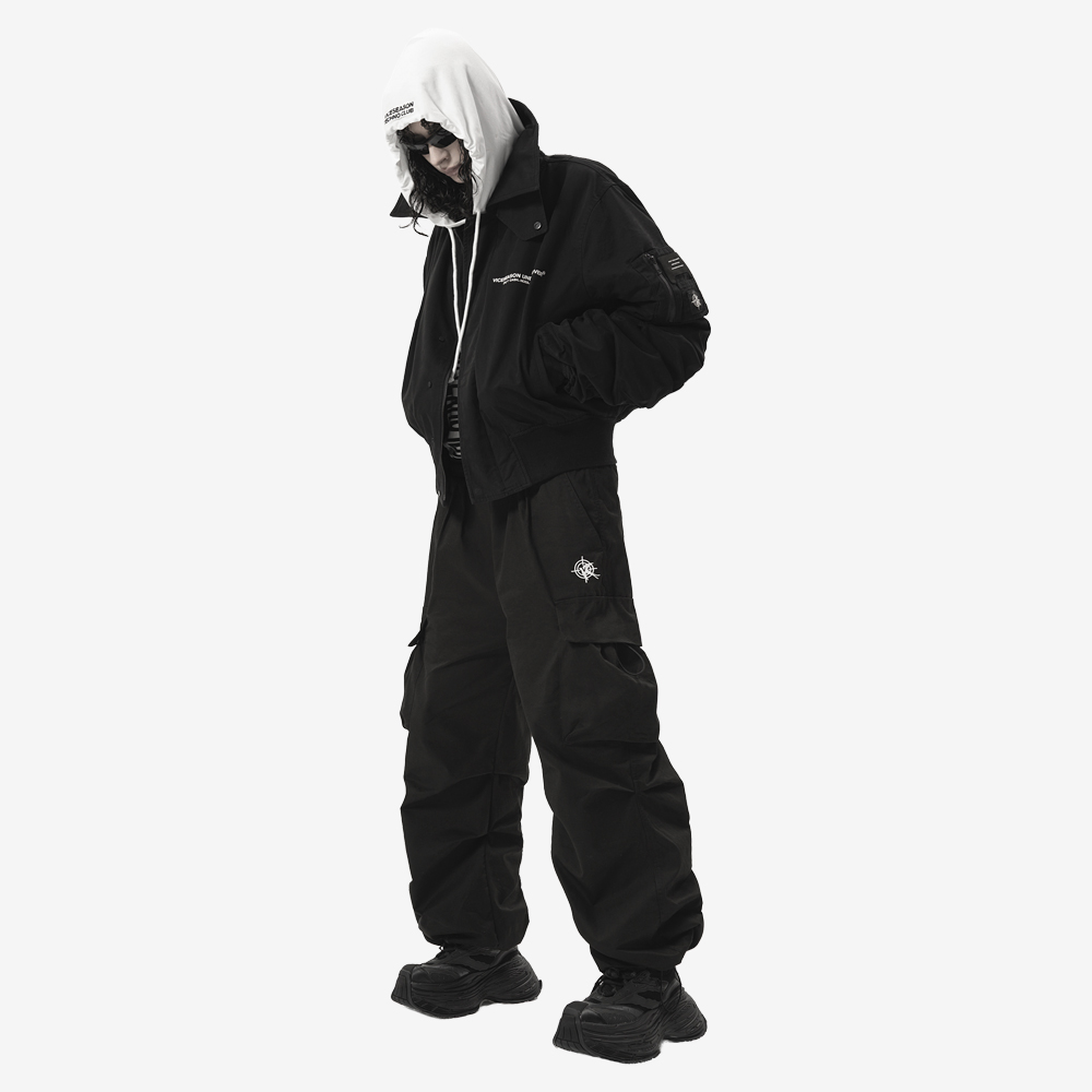 BLACK FLOW Pants, Black/White#113015