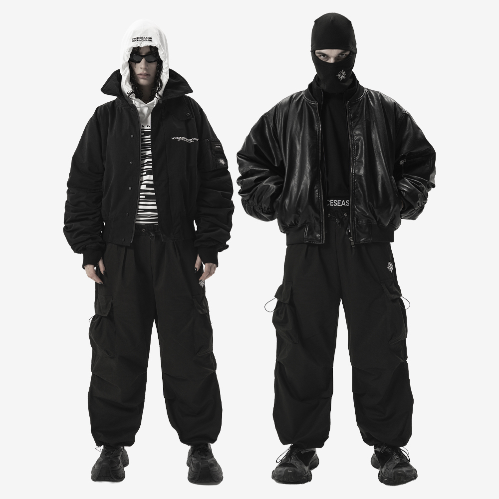 BLACK FLOW Pants, Black/White