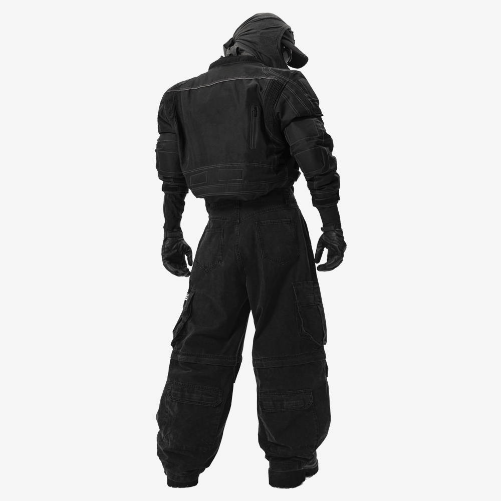 BLACK OPS Cargo Jeans, Black/White#113003