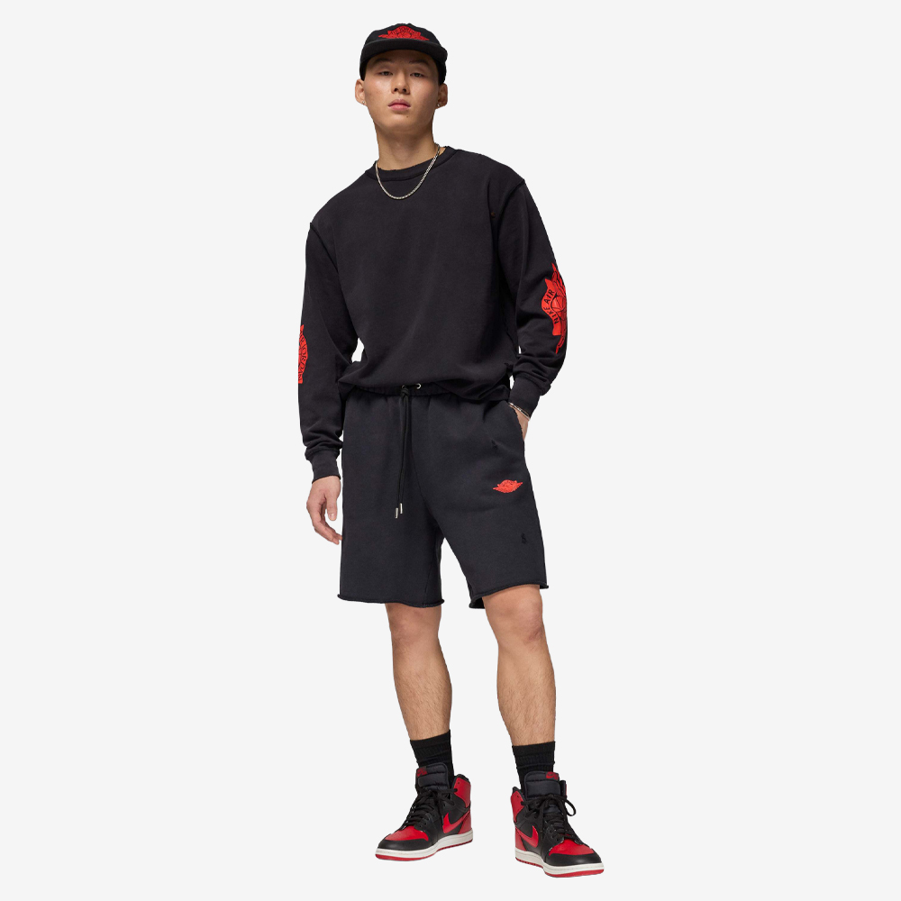 Jordan Rare Air French Terry Shorts, Black/Chile Red#113866