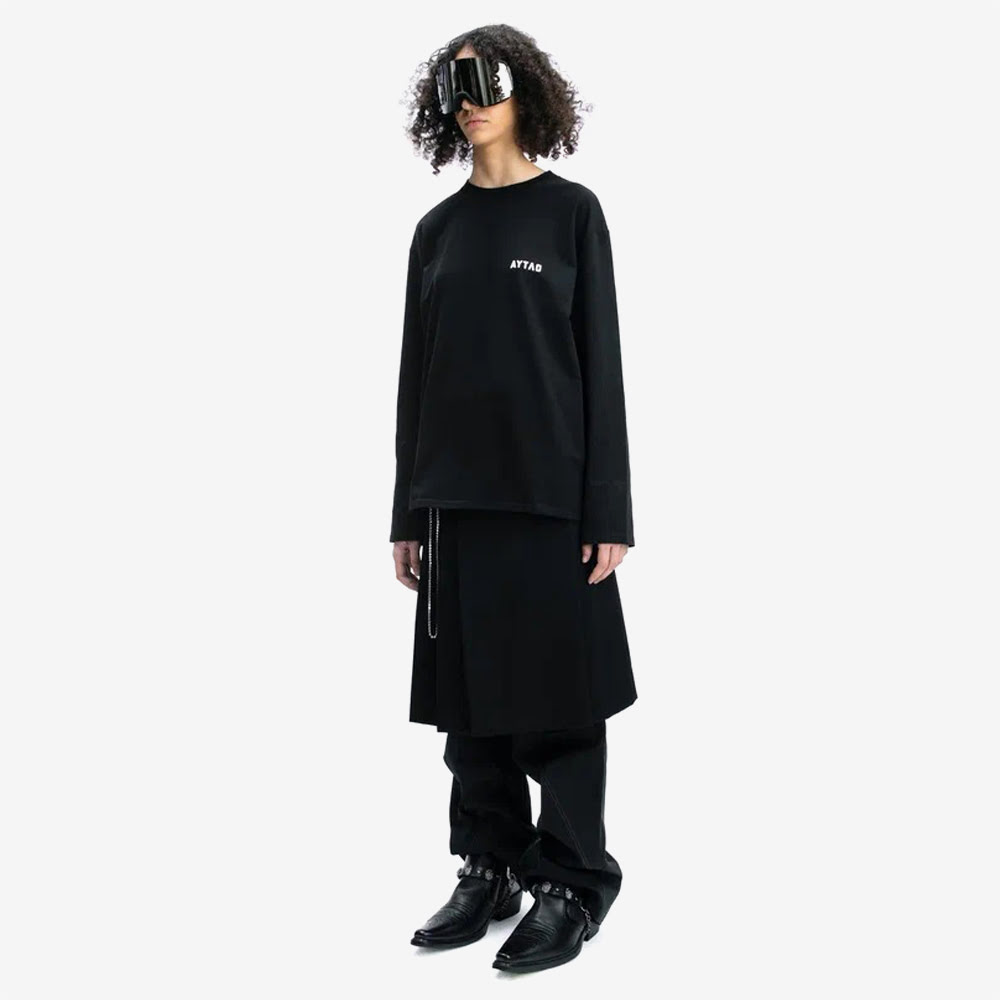 Black Basic Longsleeve, Black/White#85725