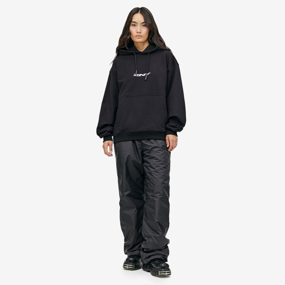 Aged Logo Hoodie, Black/White#93090