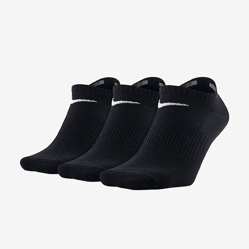 Lightweight No-Show Socks 3Pr, Black/White