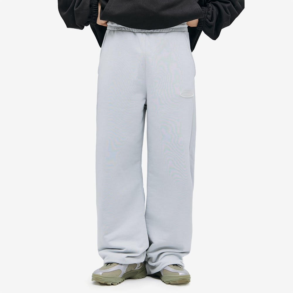 Wide PVC Logo Pants, Grey#93166