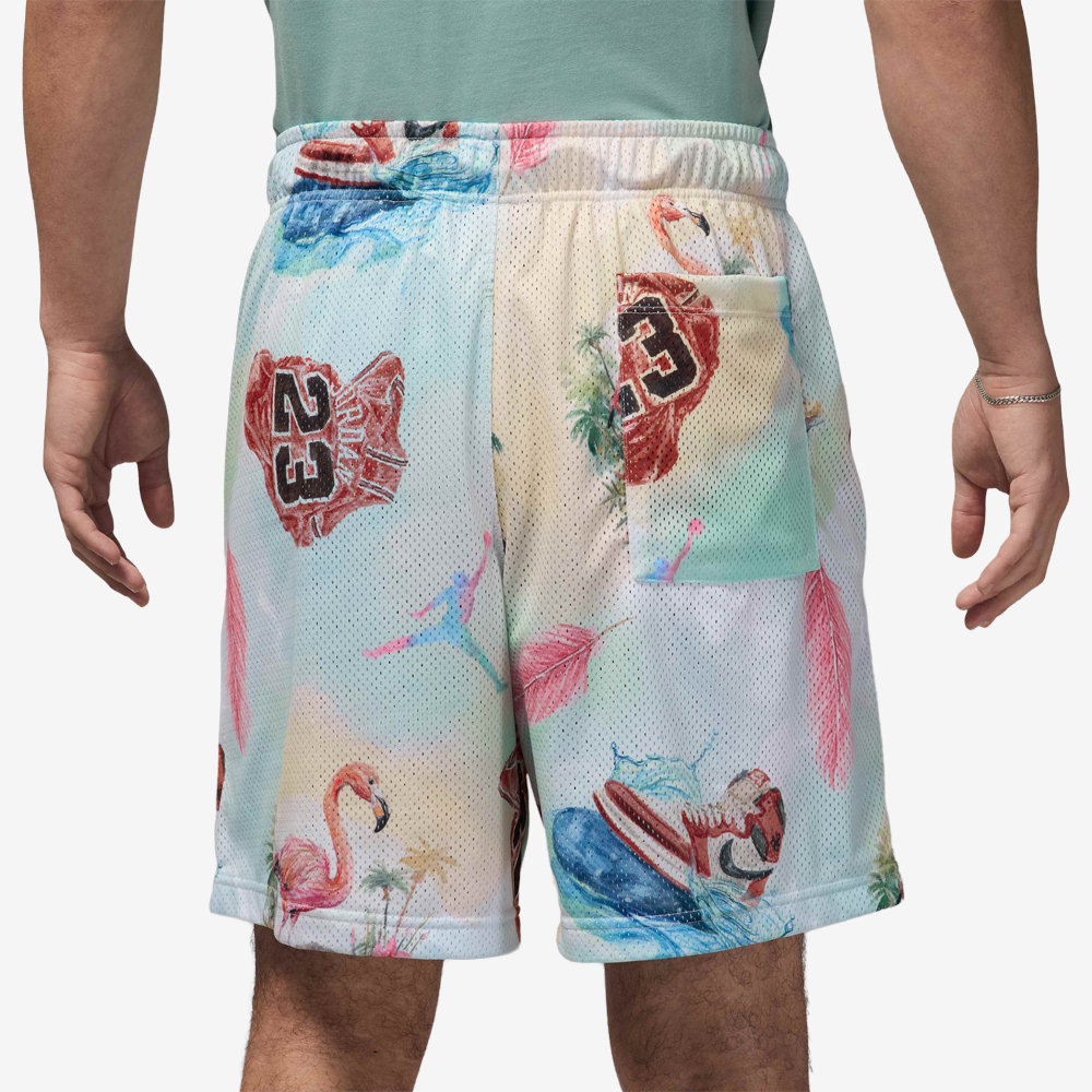 Essentials Printed Mesh Shorts, Sail/Glacier Blue#113458