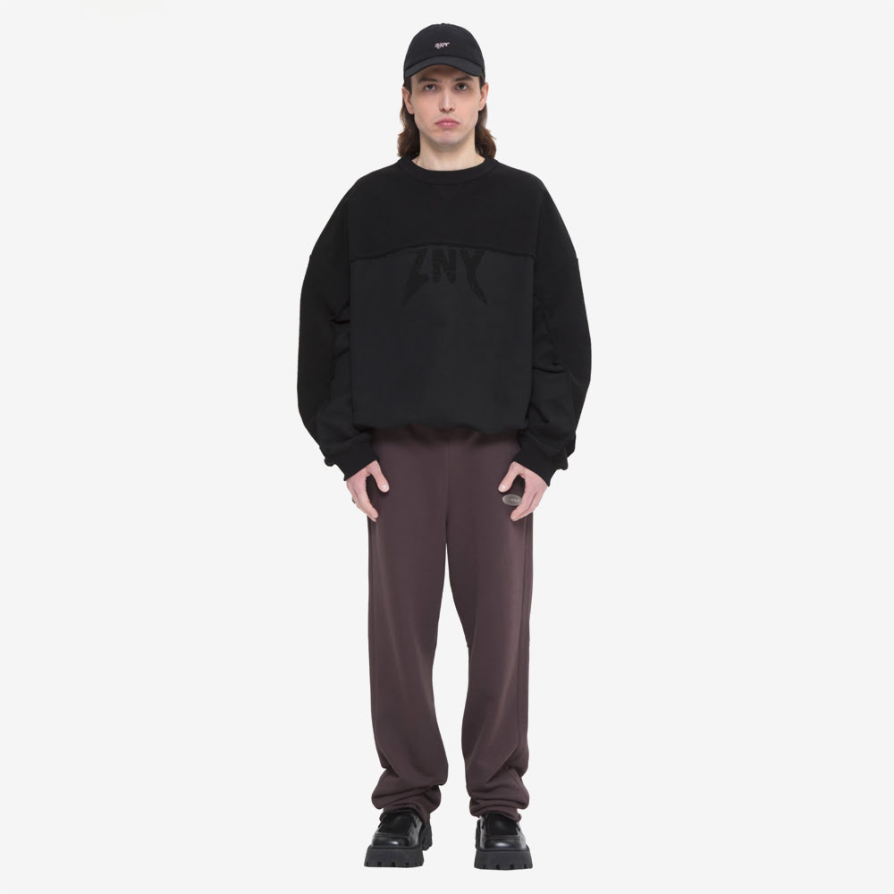 Double Sweatshirt, Black#88667
