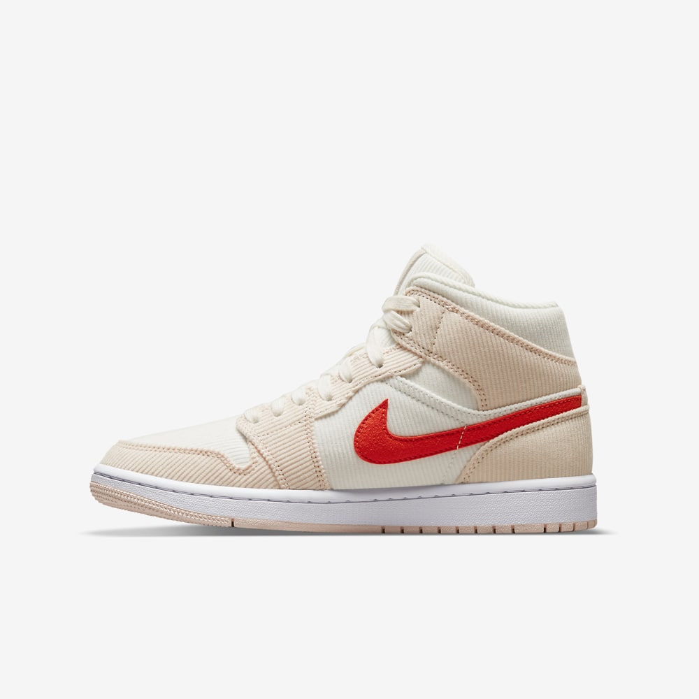 Wmns AJ 1 Mid SE, Sail/Orange-Orange Quartz-White#76679