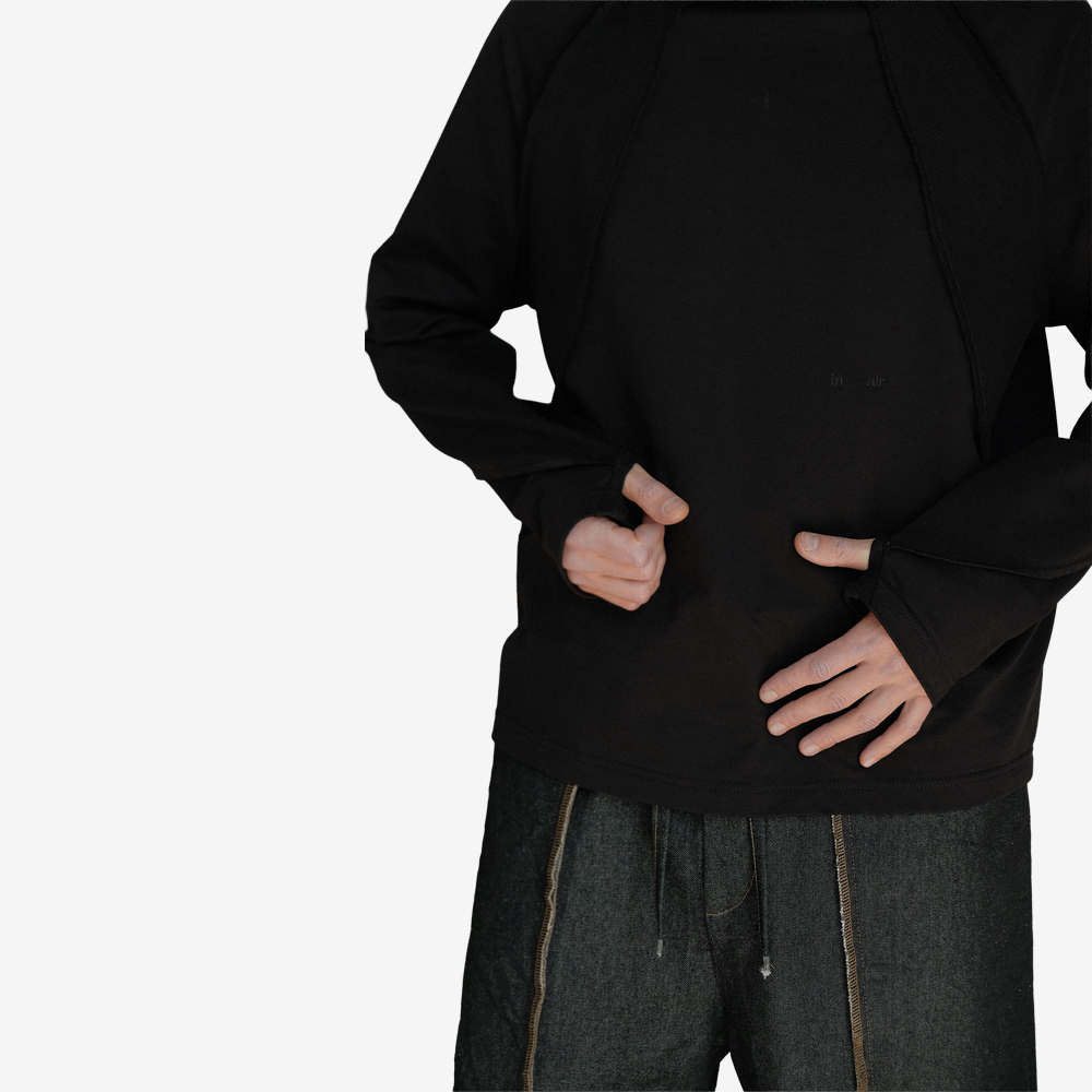Capsule "in   air" Cotton Longsleeve, Black#112833