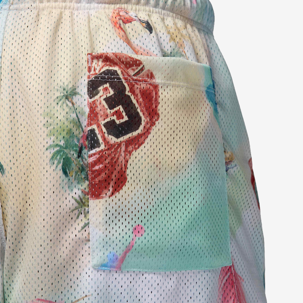 Essentials Printed Mesh Shorts, Sail/Glacier Blue#113460