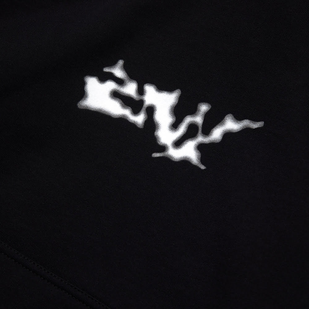 Stain Logo Hoodie, Black#88949