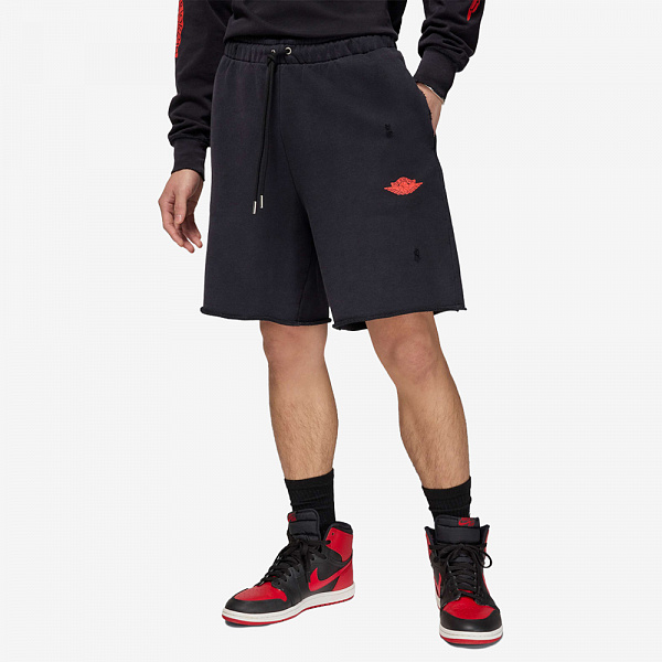Jordan Rare Air French Terry Shorts, Black/Chile Red