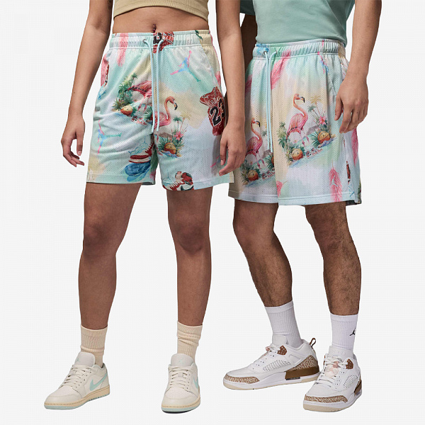 Essentials Printed Mesh Shorts, Sail/Glacier Blue