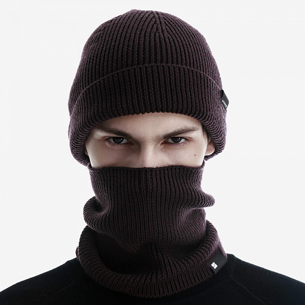 Wool Beanie, Ash/Fig