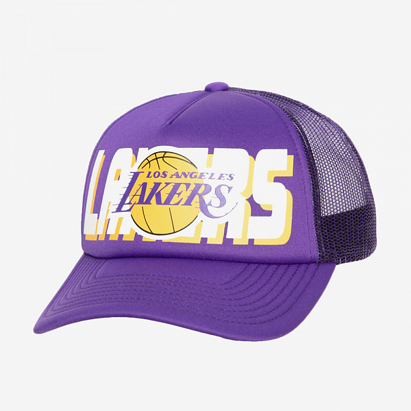 Los Angeles Lakers NBA Billboard Trucker Snapback, Purple/Yellow