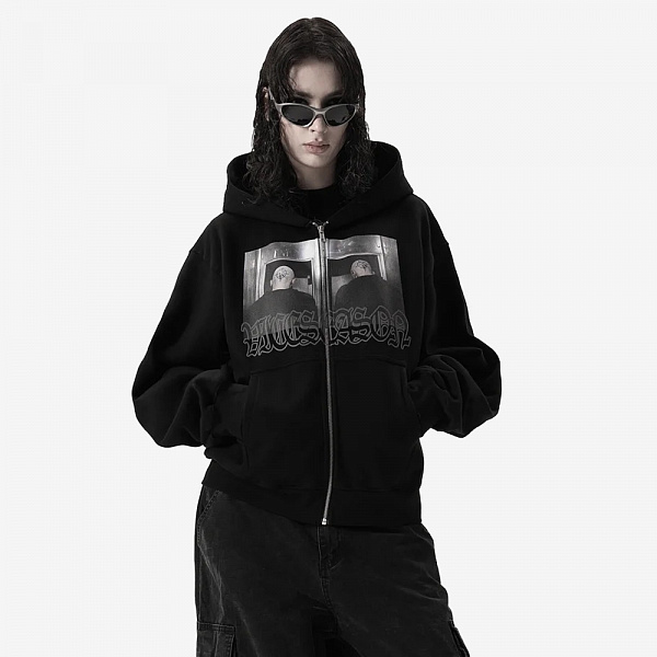 BLACKOUT Full-Zip Hoodie, Black